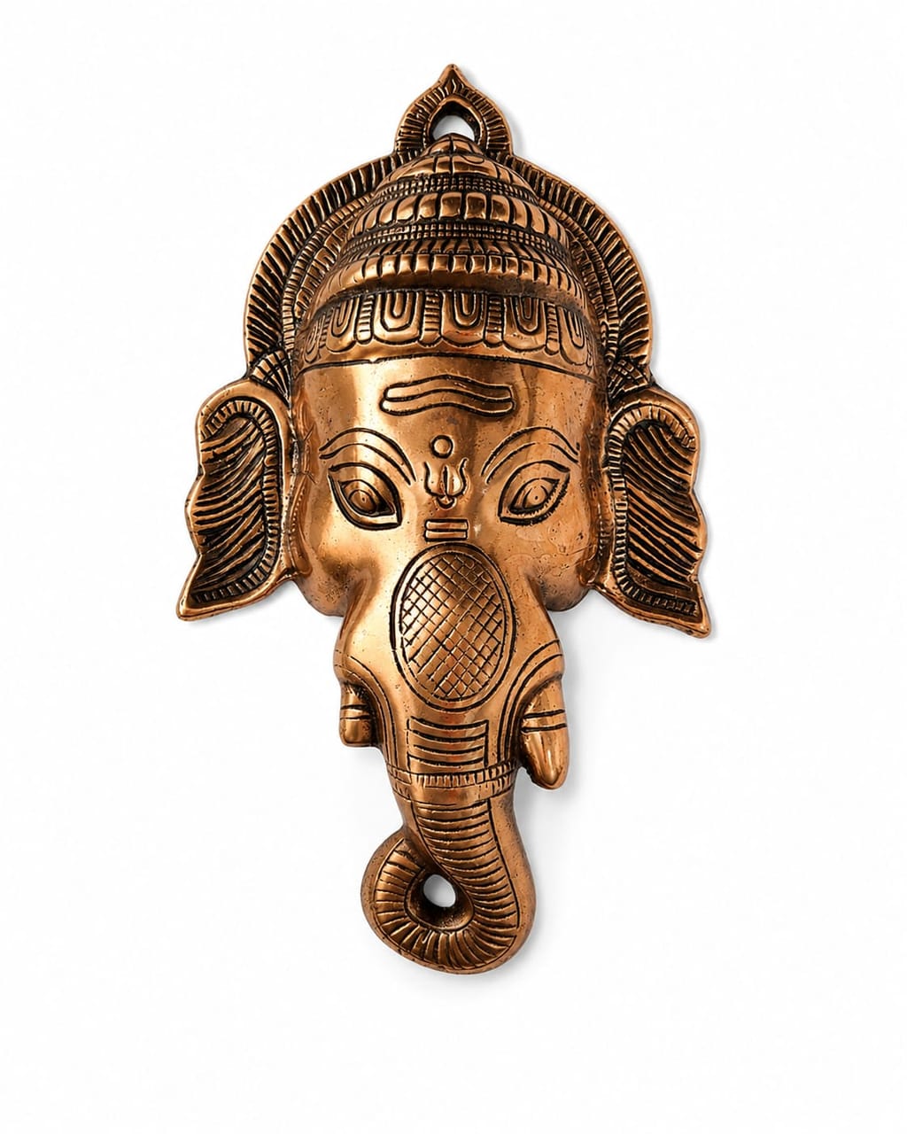 Máscara Ganesha en cobre